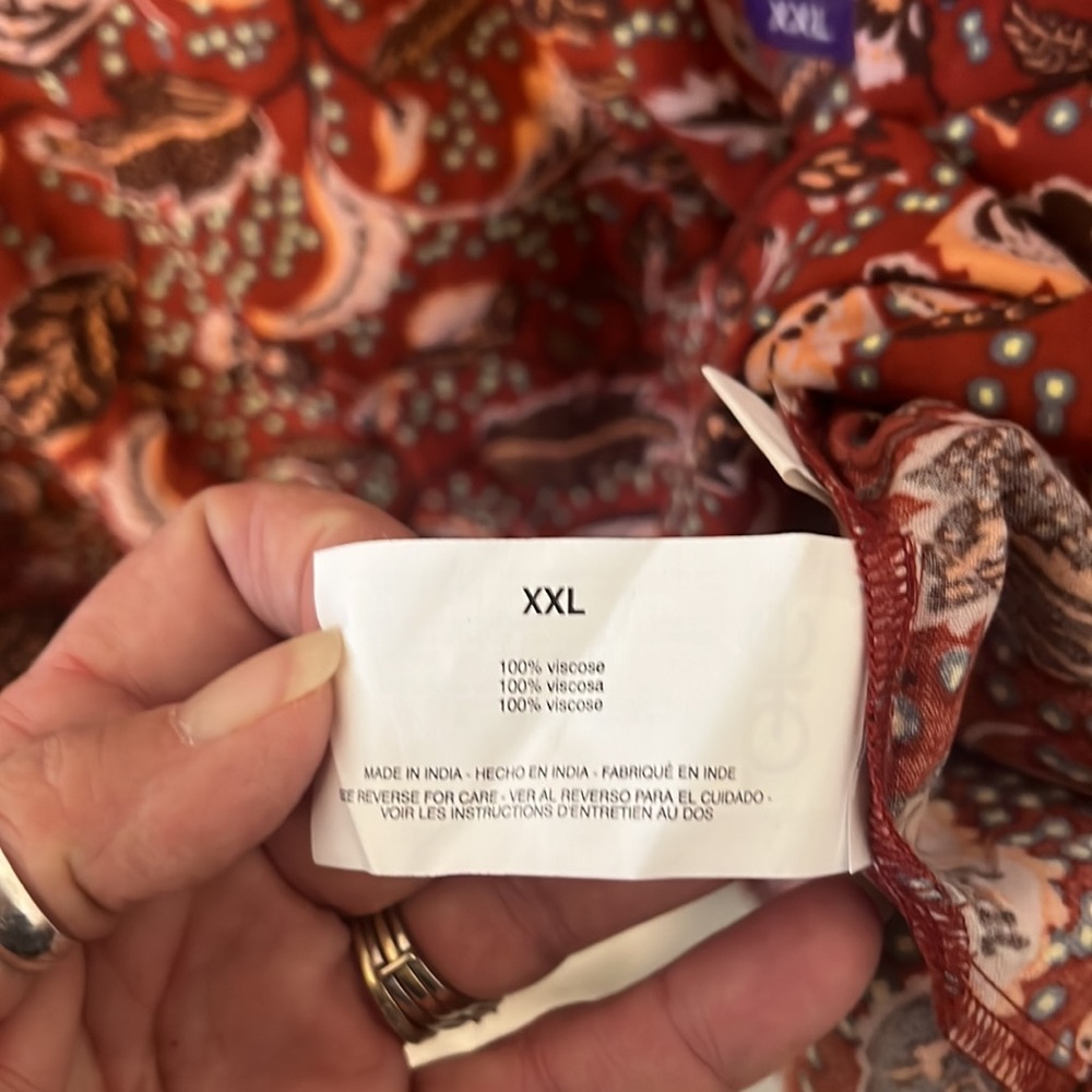 Jessica Simpson Rust Red Floral Print Blouse - Picture 5 of 8